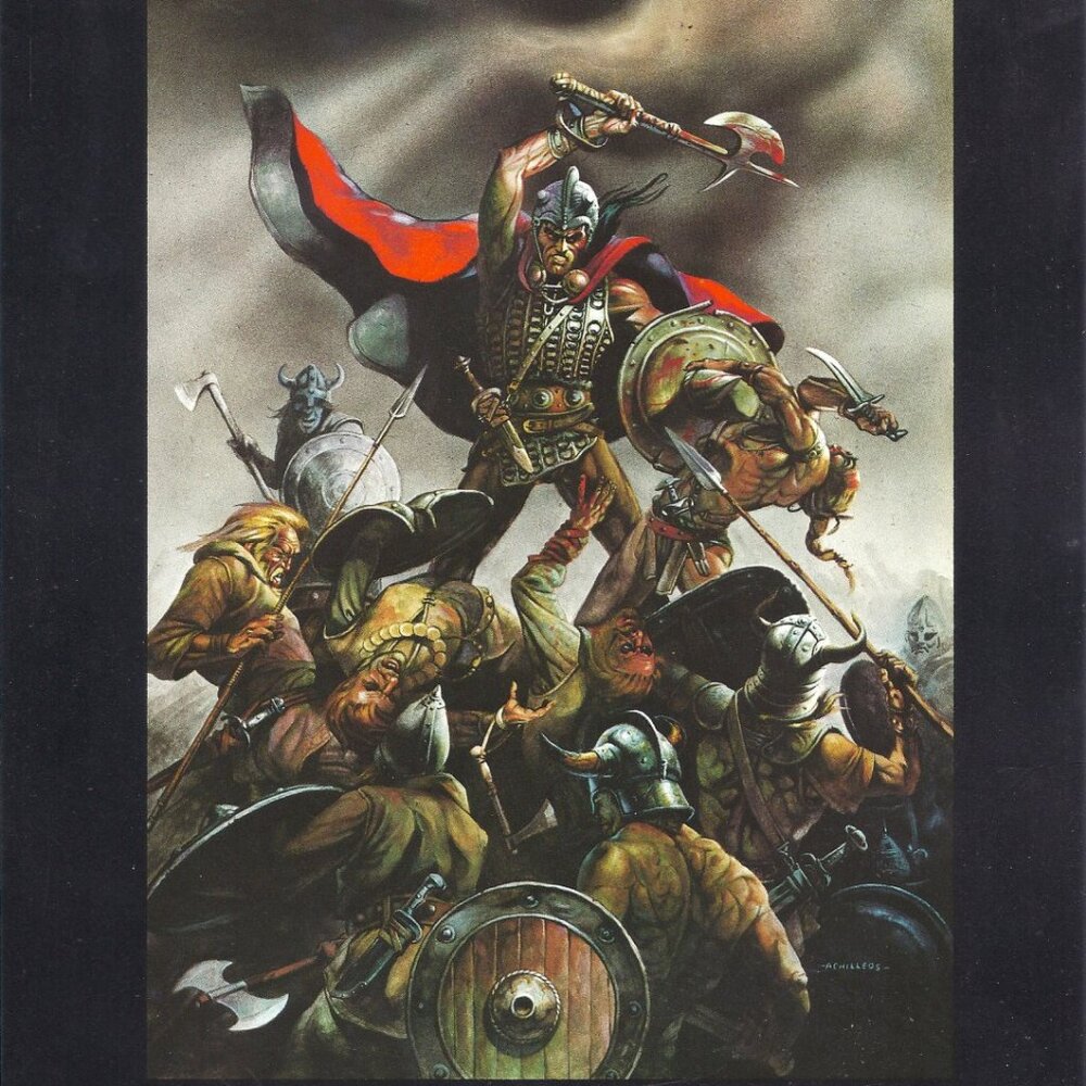 Chris Achilleos 2 sided Book Page Print- Warrior of Scorpio / Worms of Earth